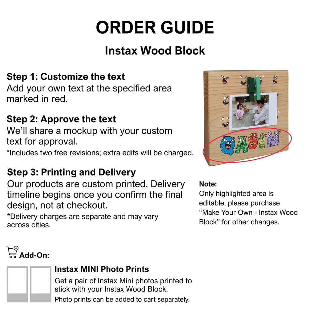 Monster Letter - Instax Wood Block