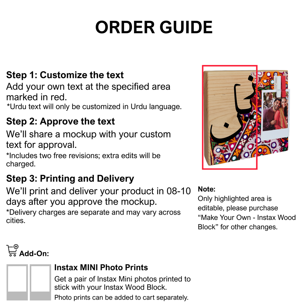  Textile Pink - Instax Wood Block