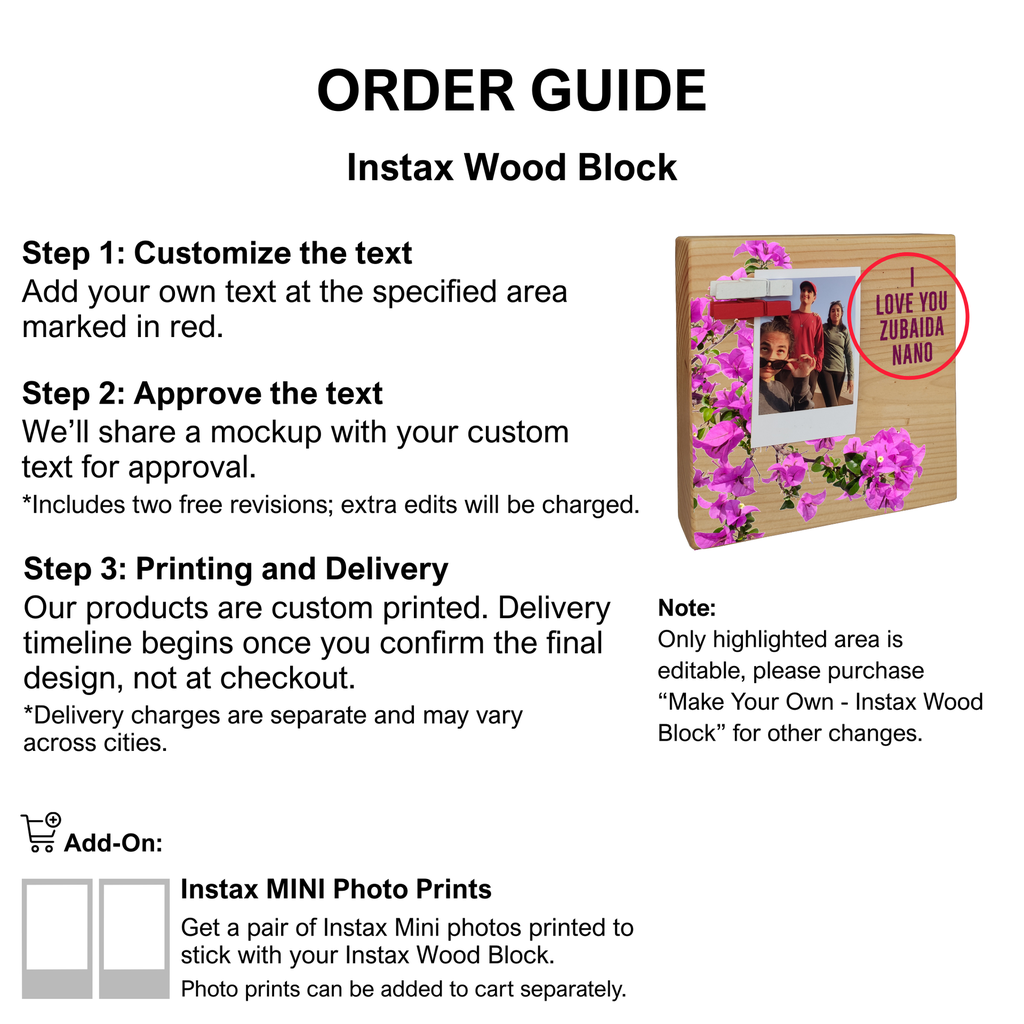 Bougainvillea - Instax Wood Block