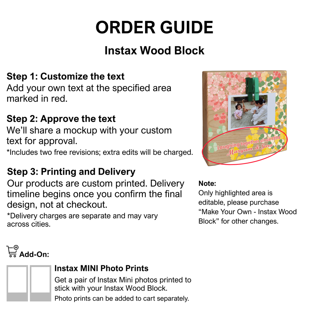 Flowerfall - Instax Wood Block