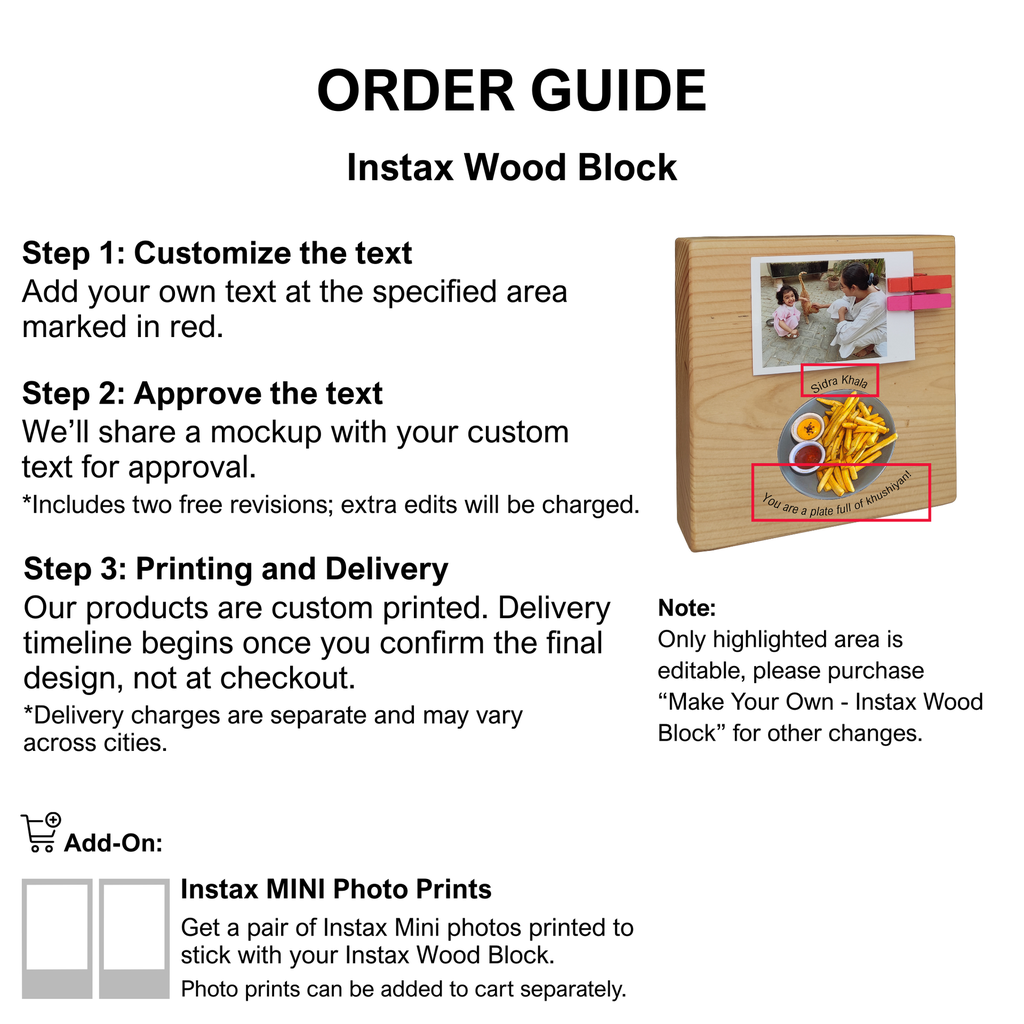 Fries - Instax Wood Block