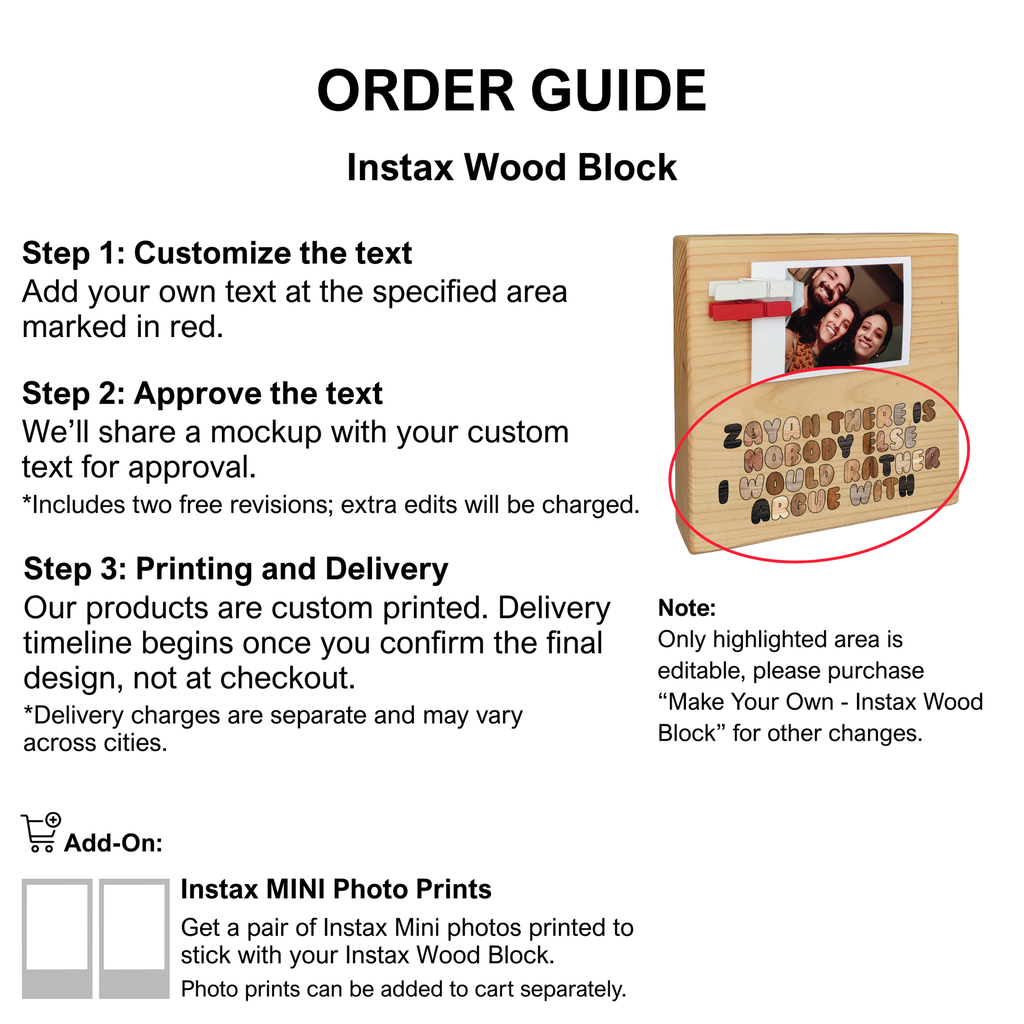Inlay Text - Instax Wood Block