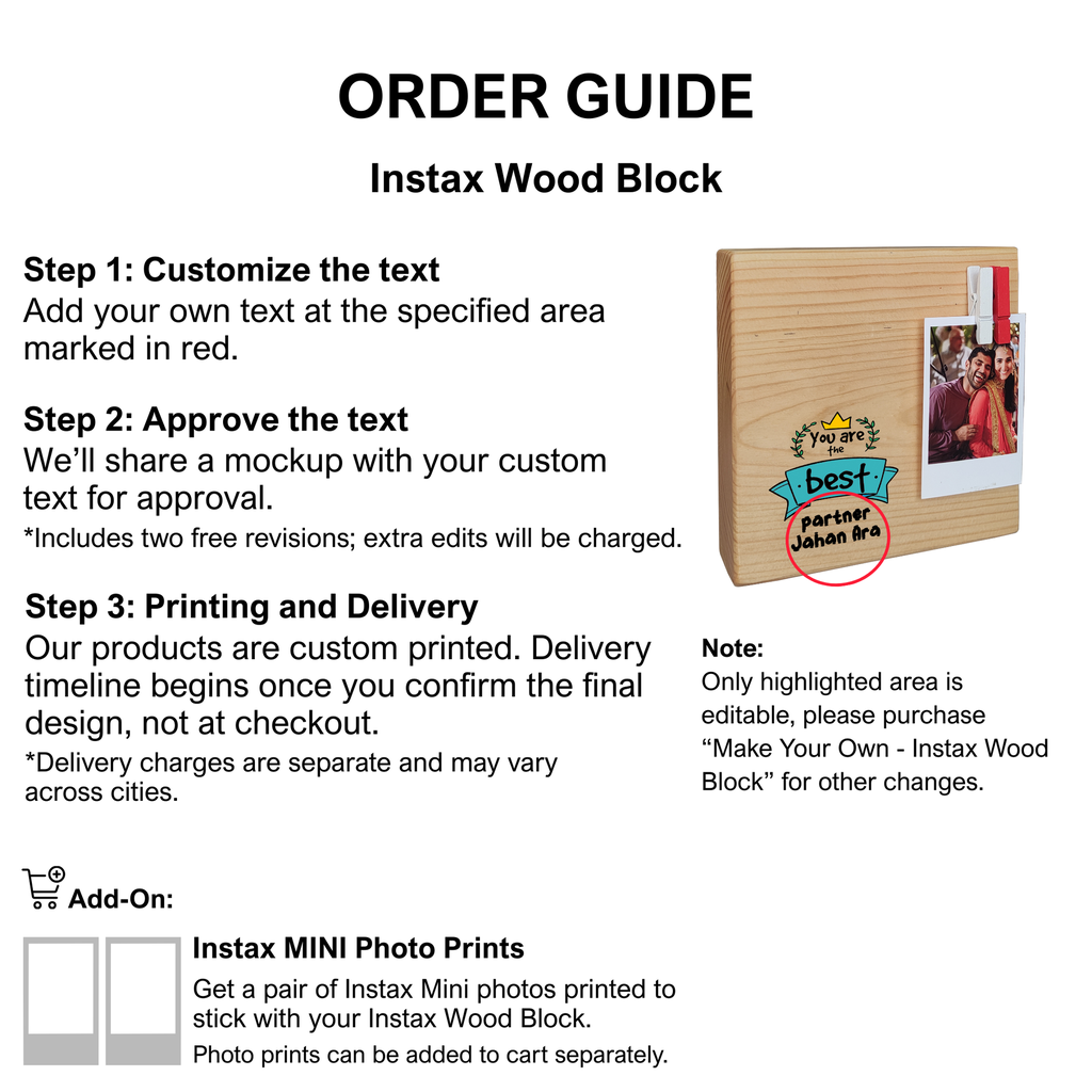 Monogram - Instax Wood Block