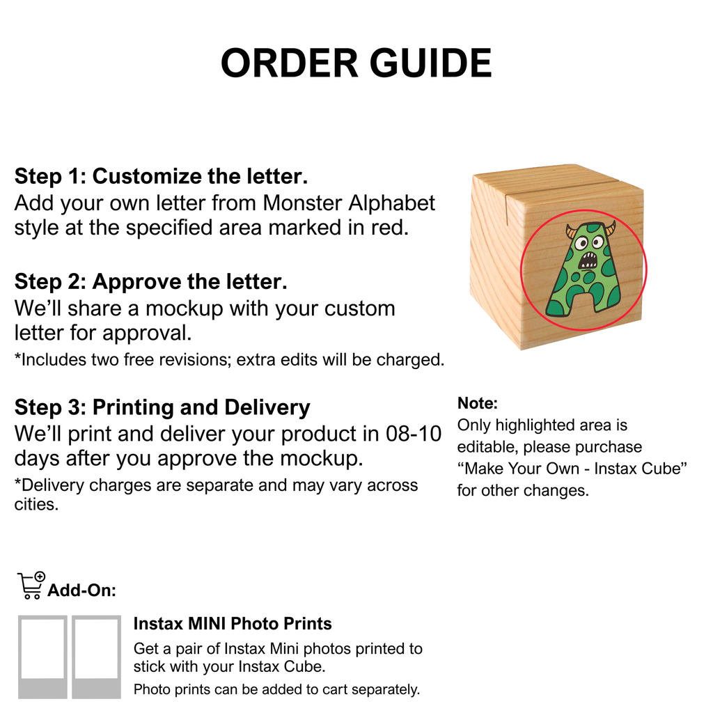 Monster Letter - Instax Cube