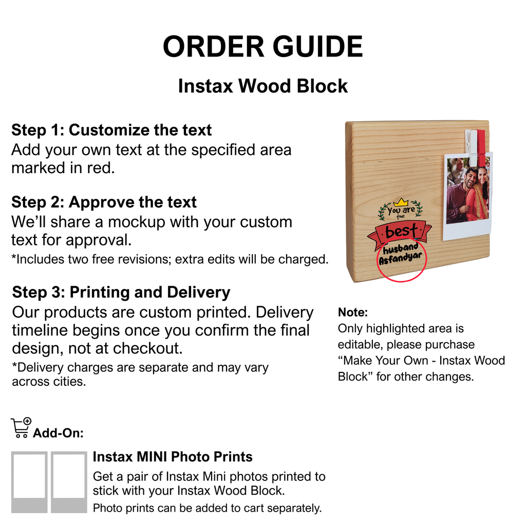 Monogram - Instax Wood Block