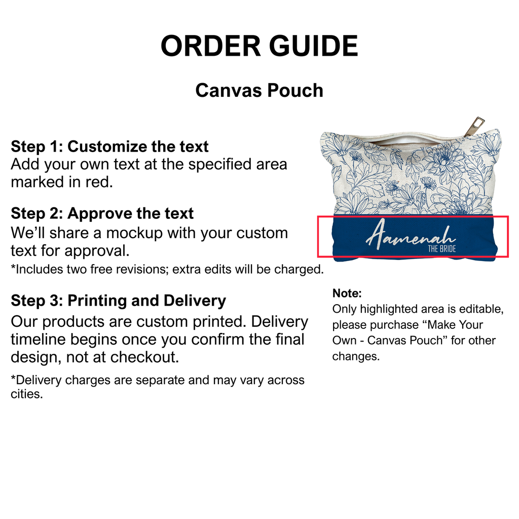 Blue Floral - Canvas Pouch