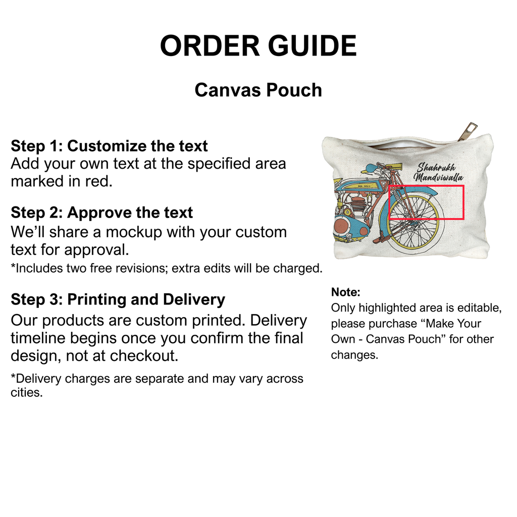 Motorcycle - Canvas Pouch