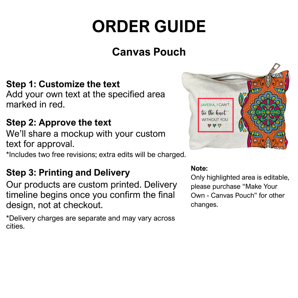 Orange Mandala - Canvas Pouch