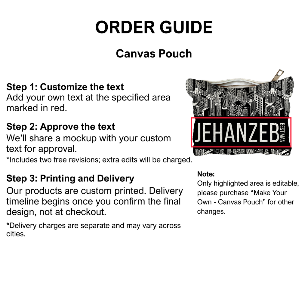 Skyline B&W - Canvas Pouch