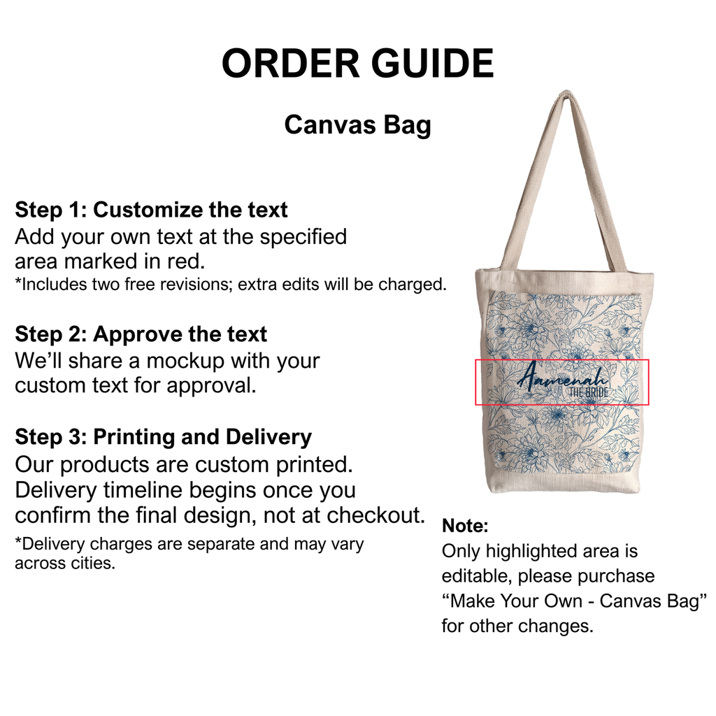 Blue Floral - Canvas Bag