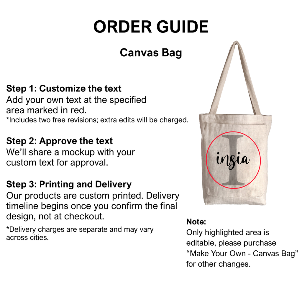 Your Initial 1 - Canvas Bag
