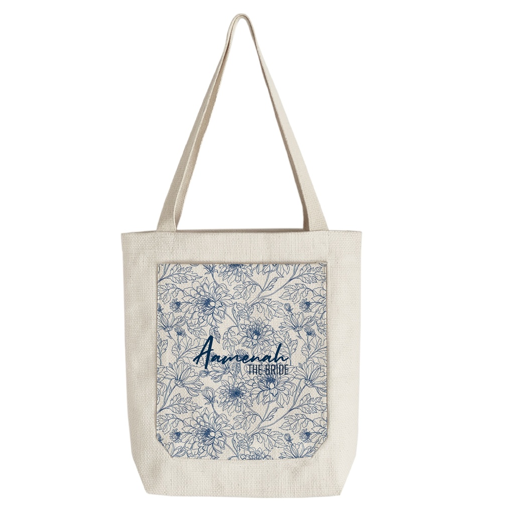 Blue Floral - Canvas Bag
