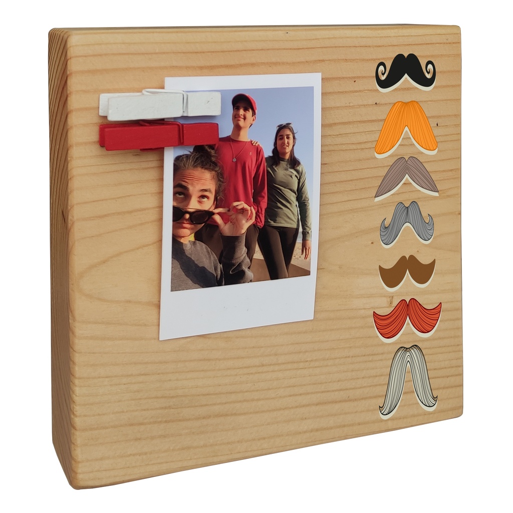 Moustache - Instax Wood Block