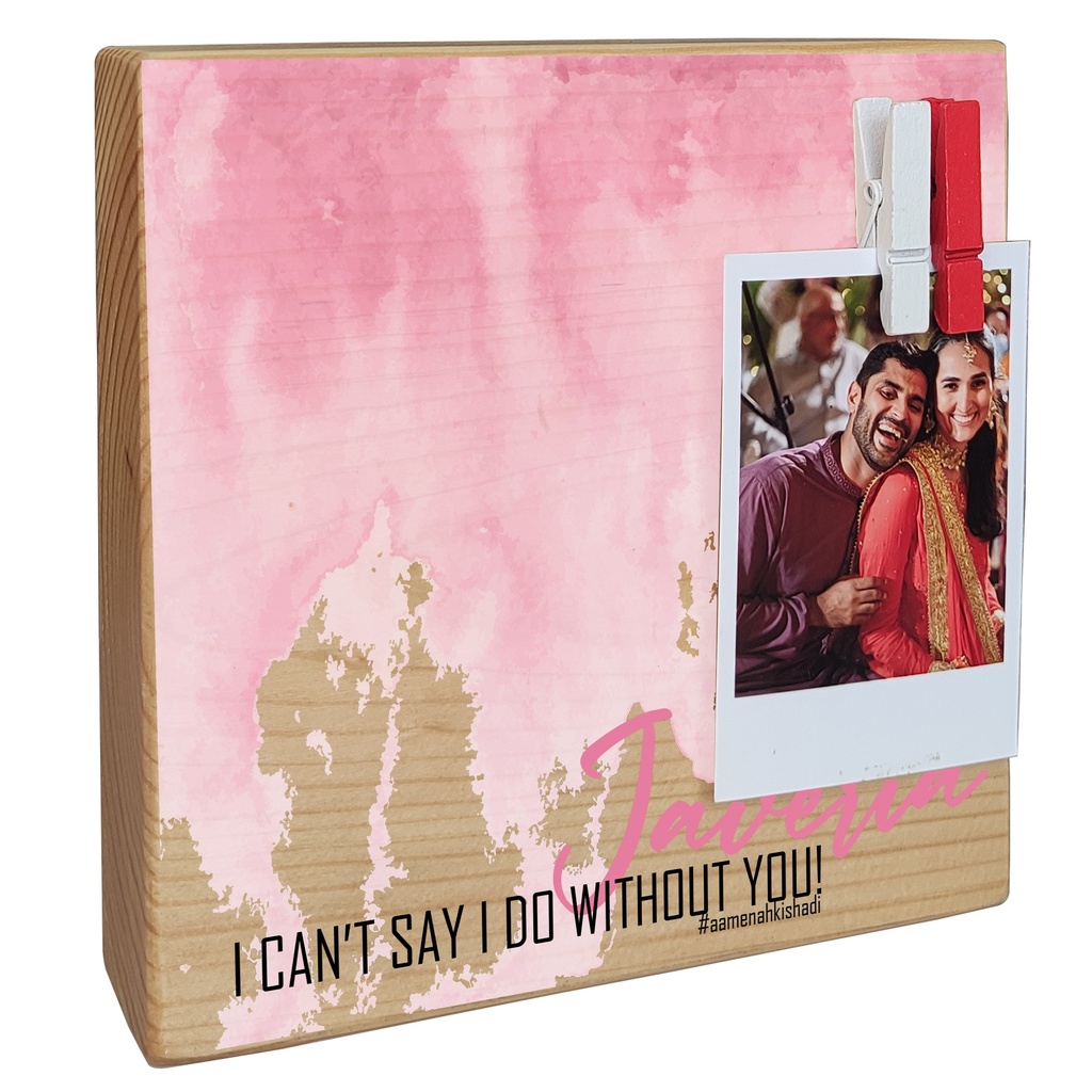Pink Watercolor - Instax Wood Block