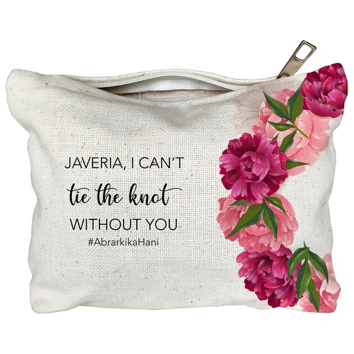[EC-CNVP-1-PinkPeonies] Pink Peonies - Canvas Pouch