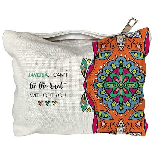 [EC-CNVP-1-OrangeMandala] Orange Mandala - Canvas Pouch