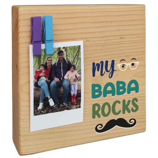 [EC-IWB-Moustache] Moustache - Instax Wood Block