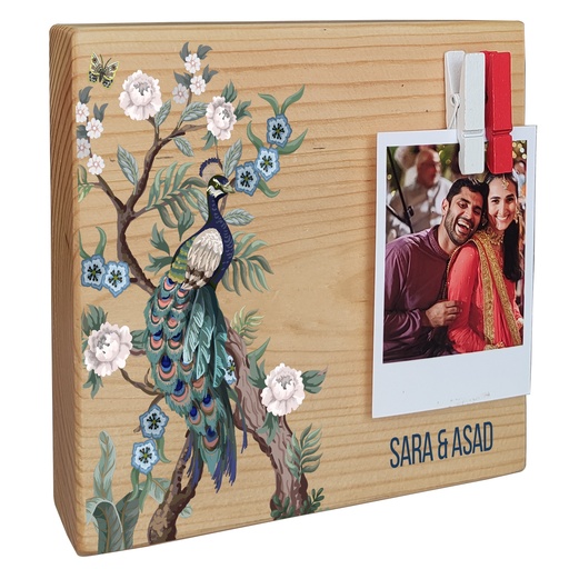 [EC-IWB-Peacock] Peacock - Instax Wood Block